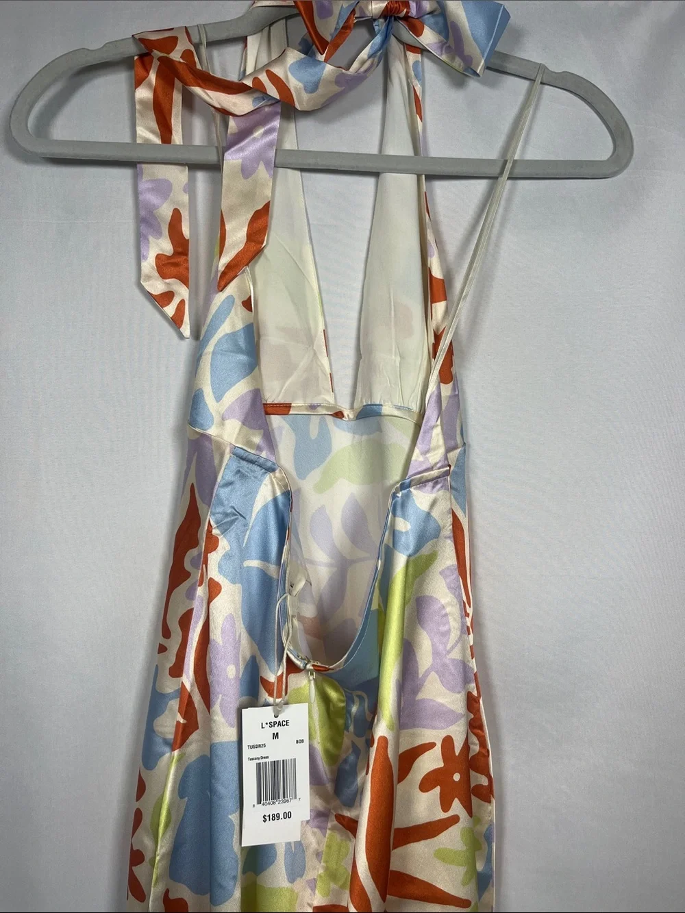 LSPACE TUSCANY FLORAL HALTER COVERUP MAXI DRESS TROPICAL SUMMER NWT SZ M - Picture 7 of 10